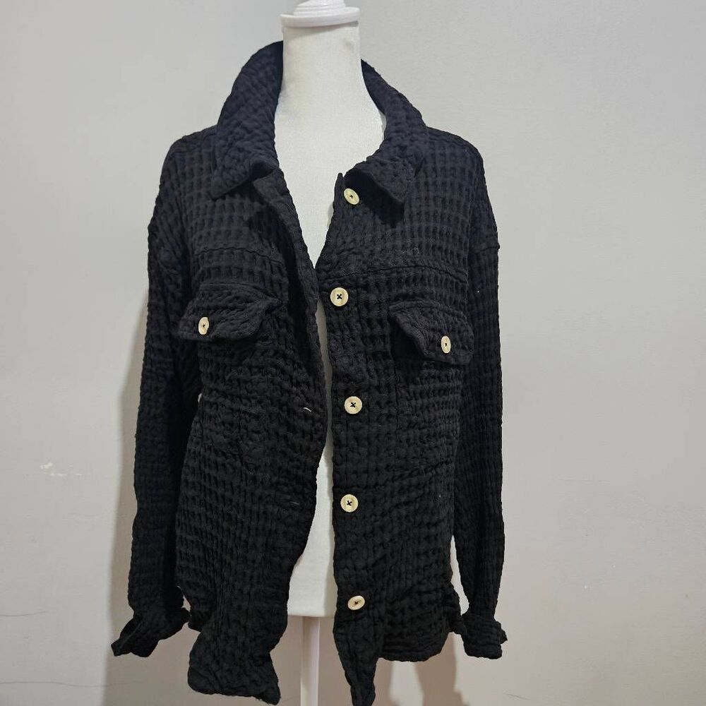 Mododoc Quilted Long Sleeves Cardigan with Buttons Size L